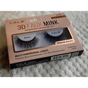 Cala EYELASH Pair False Lashes BLACK 3D Faux Mink NOIR #35102 NEW item!